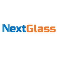 The image features the logo of NextGlass, which includes the word "Next" in blue and "Glass" in orange, with a modern font style