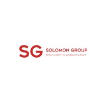 The image features a logo with the letters "SG" in bold red, accompanied by the text "Solomon Group" in a smaller font. Below the name, the phrase "Data-Driven Marketing Agency" is displayed