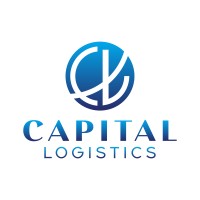 A blue and white logo featuring the text "CAPITAL LOGISTICS" in bold letters. The design includes a circular emblem with stylized letters "C" and "L" intertwined