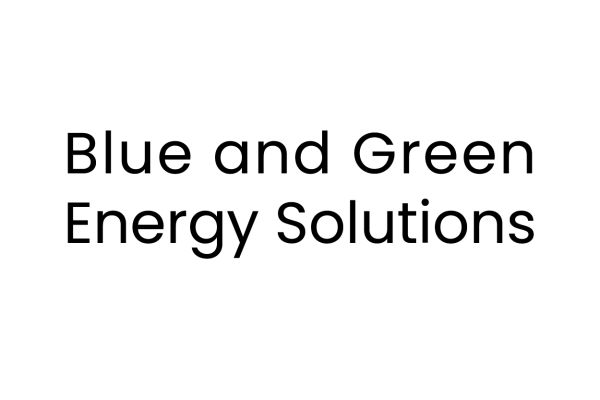 Text displaying the phrase "Blue and Green Energy Solutions" in a simple, modern font