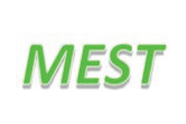 The text "MEST" is displayed in a bold, green font with a slight shadow effect