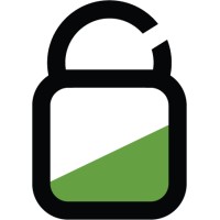 A padlock icon with an open shackle, featuring a green triangular section at the bottom
