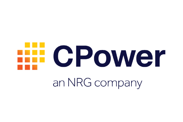 The image features the logo of CPower, an NRG company. The logo includes a grid of orange and yellow squares arranged in a gradient pattern, alongside the text "CPower" in dark blue, with the phrase "an NRG company" in smaller text below